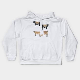 Jersey Cows Pattern Transparent Kids Hoodie